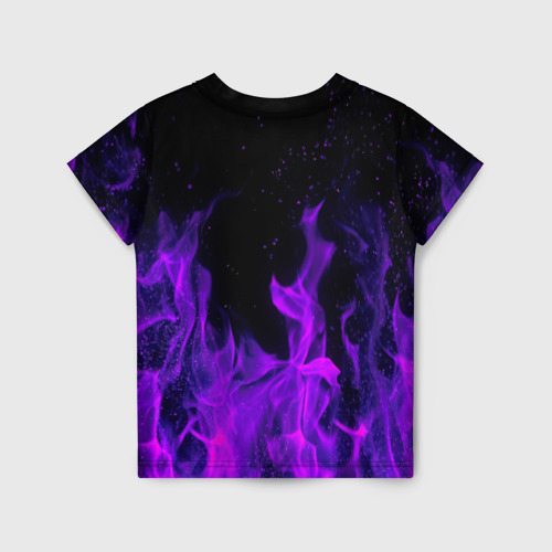 Детская футболка 3D ФИОЛЕТОВЫЙ ОГОНЬ | PURPLE FIRE, цвет 3D печать - фото 2