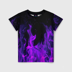 Детская футболка 3D Фиолетовый огонь purple fire