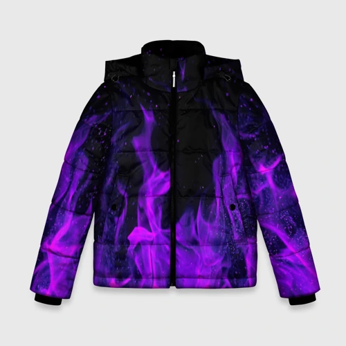 Зимняя куртка для мальчиков 3D Фиолетовый огонь purple fire