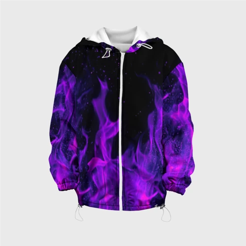 Детская куртка 3D Фиолетовый огонь purple fire