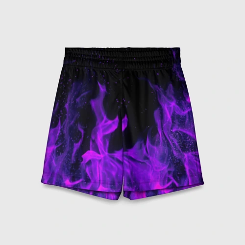 Детские спортивные шорты 3D Фиолетовый огонь purple fire