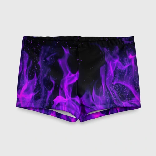 Детские купальные плавки 3D Фиолетовый огонь purple fire