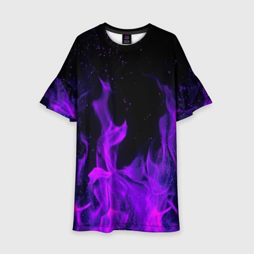 Детское платье 3D Фиолетовый огонь purple fire