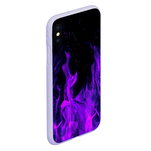 Чехол для iPhone XS Max матовый Фиолетовый огонь purple fire, цвет светло-сиреневый - фото 3