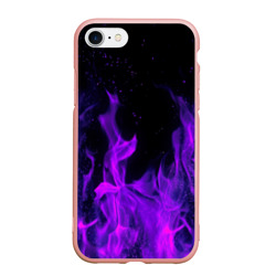 Чехол для iPhone 7/8 матовый Фиолетовый огонь purple fire