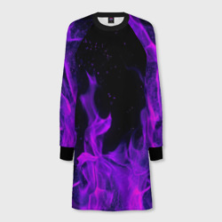 Женское платье-свитшот 3D Фиолетовый огонь purple fire