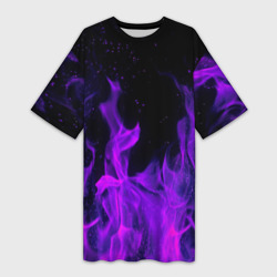 Фиолетовый огонь purple fire – Платье-футболка 3D с принтом купить