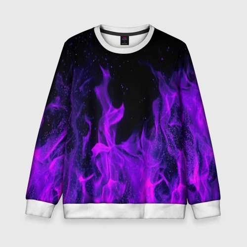 Детский свитшот 3D Фиолетовый огонь purple fire