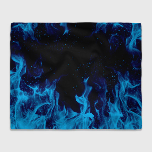 Плед 3D Синий огонь blue fire, цвет 3D (велсофт)