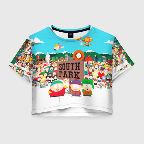 Женская футболка Crop-top 3D South Park, цвет 3D печать