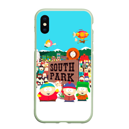 Чехол для iPhone XS Max матовый South Park, цвет салатовый