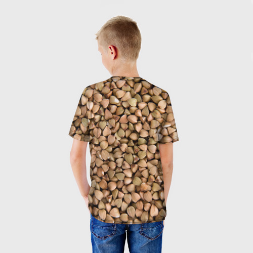 Детская футболка 3D с принтом Гречка Греча, вид сзади #2