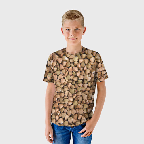 Детская футболка 3D с принтом Гречка Греча, фото на моделе #1
