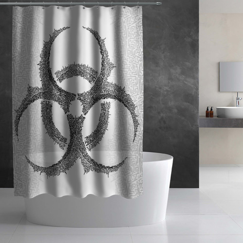 Штора 3D для ванной Биологическая Опасность (Oko) - фото 3