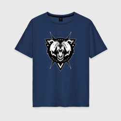 Женская футболка хлопок Oversize Медведь