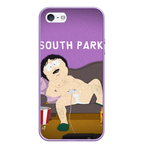 Чехол для iPhone 5/5S матовый Южный Парк, цвет светло-сиреневый