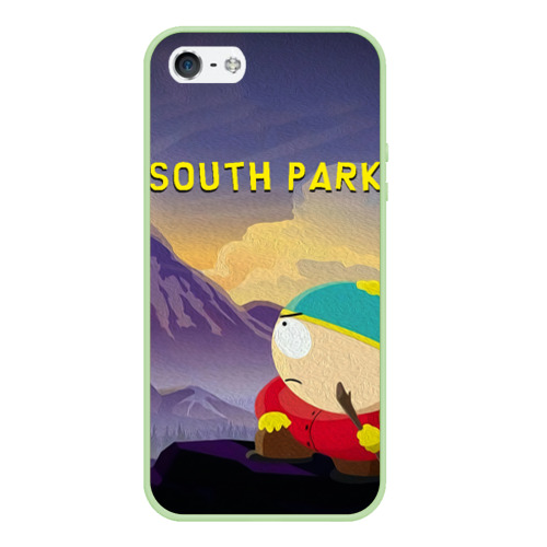 Чехол для iPhone 5/5S матовый Южный Парк, цвет салатовый