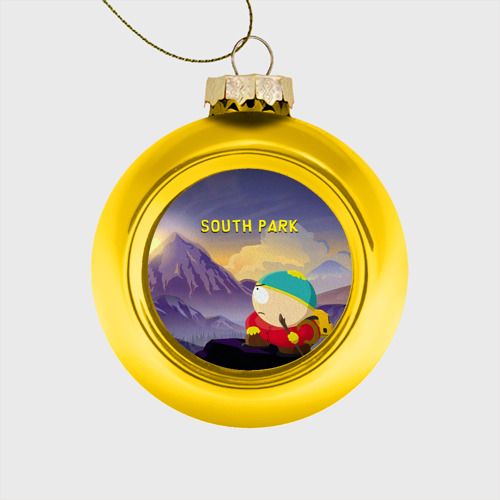 Стеклянный ёлочный шар Южный Парк, цвет золотой