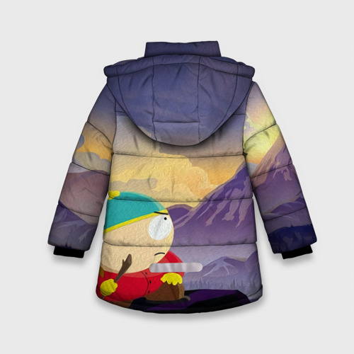 Зимняя куртка для девочек 3D с принтом Южный Парк, вид сзади #1