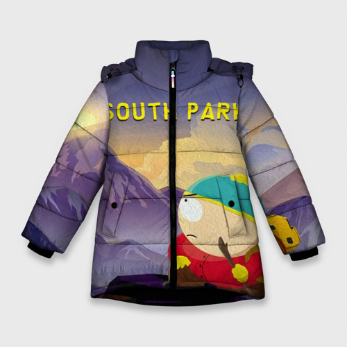 Зимняя куртка для девочек 3D с принтом Южный Парк, вид спереди #2