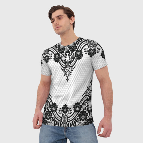 Мужская футболка 3D с принтом КРУЖЕВА | WEAVING, фото на моделе #1