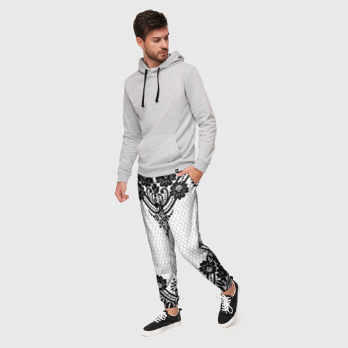 Мужские брюки 3D с принтом КРУЖЕВА | WEAVING, фото на моделе #1