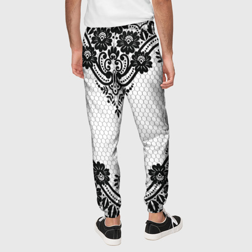 Мужские брюки 3D с принтом КРУЖЕВА | WEAVING, вид сзади #2