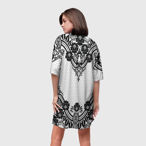 Платье-футболка 3D Кружева weaving, цвет 3D печать - фото 4