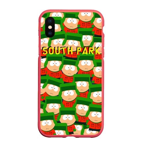 Чехол для iPhone XS Max матовый South Park, цвет красный