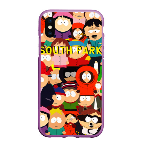 Чехол для iPhone XS Max матовый South Park, цвет фиолетовый