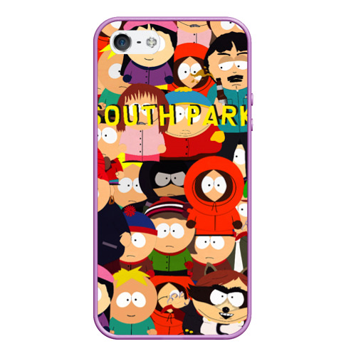 Чехол для iPhone 5/5S матовый South Park, цвет сиреневый