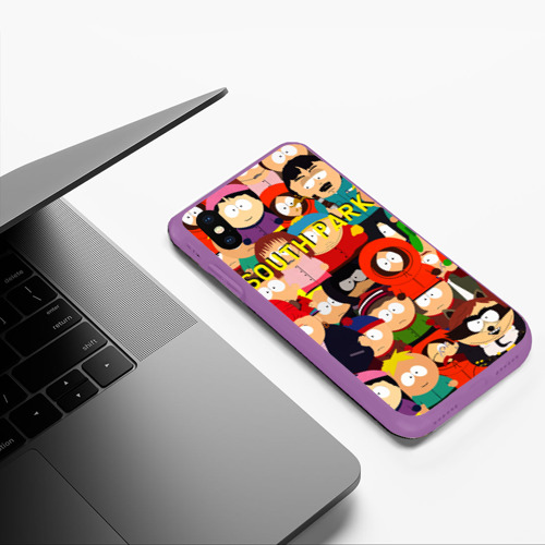Чехол для iPhone XS Max матовый South Park, цвет фиолетовый - фото 5