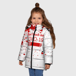 Зимняя куртка для девочек 3D Не трогай меня COVID-19 - фото 2