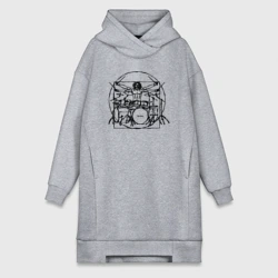 Платье-худи хлопок Витрувианский барабанщик