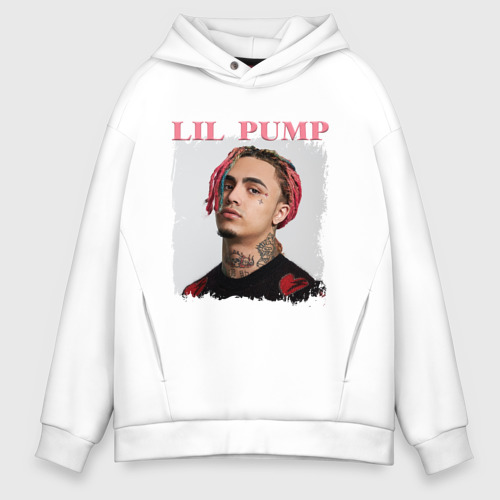 Мужское худи Oversize хлопок LIL PUMP | ЛИЛ ПАМП (Z), цвет белый