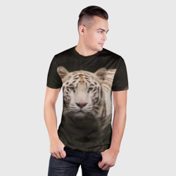 Мужская футболка 3D Slim Белый тигр - фото 2