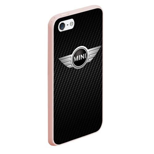 Чехол для iPhone 5/5S матовый Mini Cooper, цвет светло-розовый - фото 3