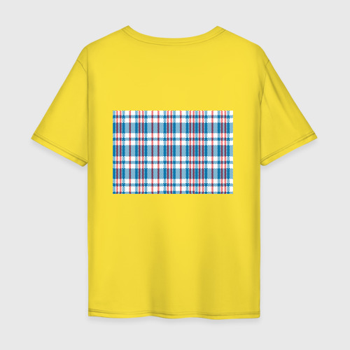 Мужская футболка хлопок Oversize Текстура сумка челнока из девяностых, цвет желтый - фото 2