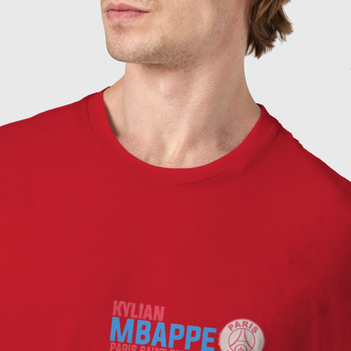 Мужская футболка хлопок Мбаппе, цвет красный - фото 6