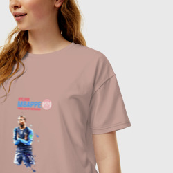Женская футболка хлопок Oversize Мбаппе - фото 2