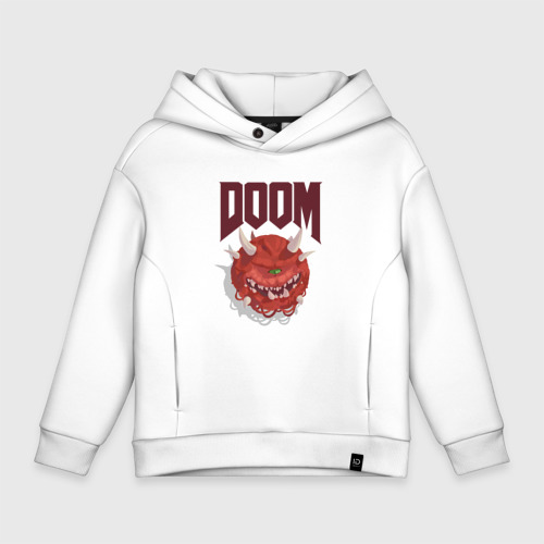 Детское худи Oversize хлопок Doom, цвет белый