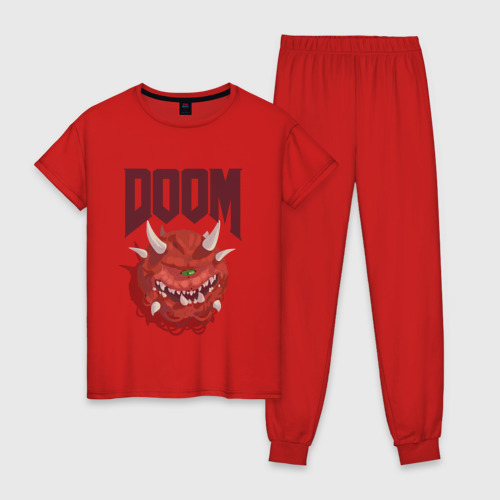 Женская пижама хлопок Doom, цвет красный