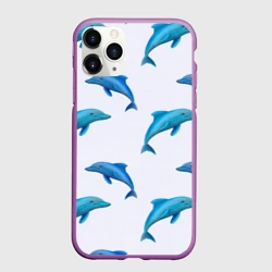Чехол для iPhone 11 Pro матовый Рай для дельфина