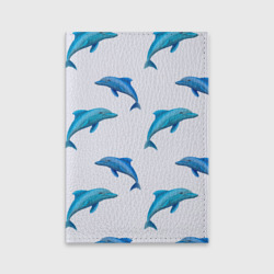 Обложка для паспорта матовая кожа Рай для дельфина