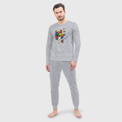 Мужская пижама с лонгсливом хлопок Кубик Рубика - фото 2