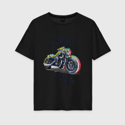 Женская футболка хлопок Oversize Мотоцикл