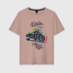 Женская футболка хлопок Oversize Мотоцикл