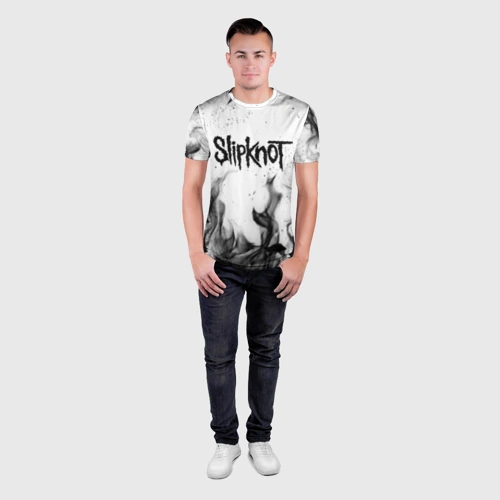 Мужская футболка 3D Slim с принтом Slipknot, вид сбоку #3