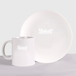Набор: тарелка + кружка Slipknot на спине
