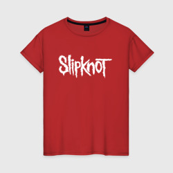 Женская футболка хлопок Slipknot на спине
